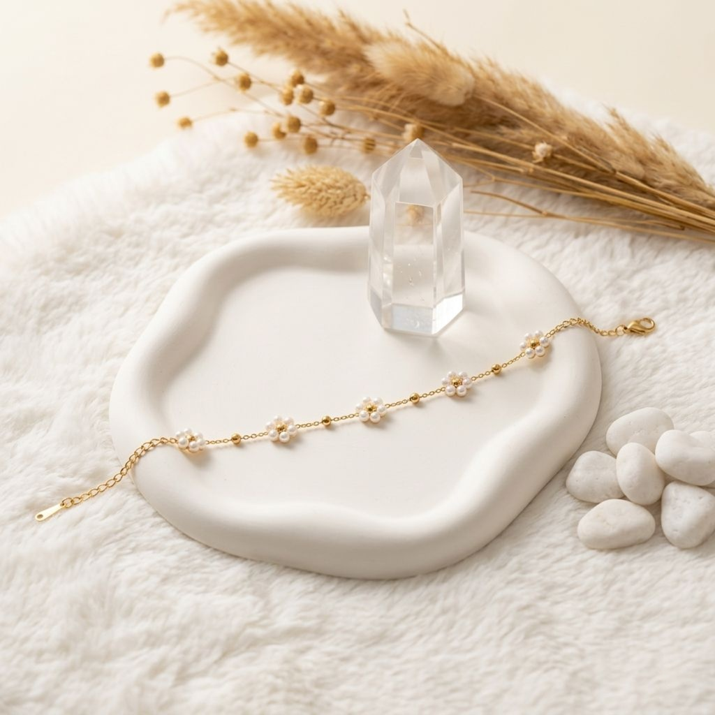 Fleur De Pearl Anklet